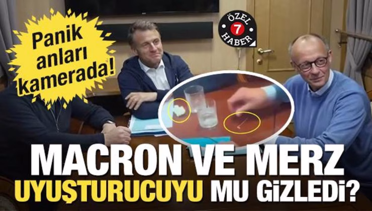 Macron ve Merz uyuşturucuyu mu gizledi? Ukrayna yolunda kameralara yakalandılar