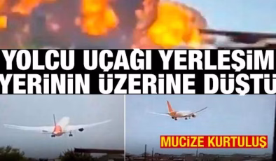 Hindistan’da yolcu uçağı yerleşim yerine düştü