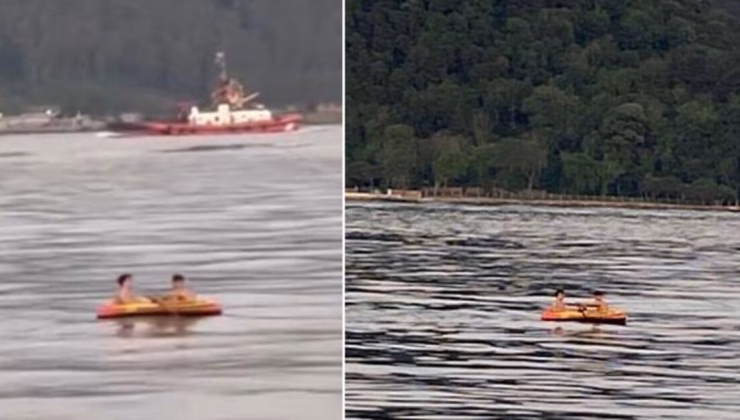 İstanbul'da yaşandı! 2 çocuk şişme botla denize açıldı! | Son dakika haberleri
