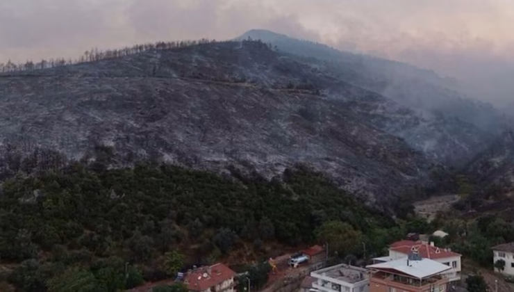 Bursa’daki yangın bölgesi dronla görüntülendi