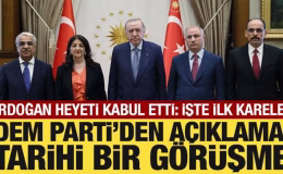 Cumhurbaşkanı Erdoğan, DEM heyetini kabul etti: Görüşmeden ilk kareler!