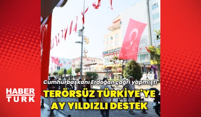 İstanbullulardan "Terörsüz Türkiye"ye ay yıldızlı bayraklarla destek