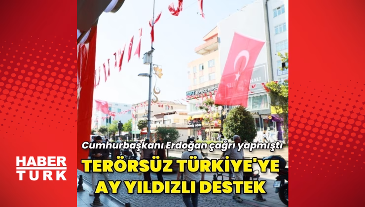 İstanbullulardan "Terörsüz Türkiye"ye ay yıldızlı bayraklarla destek