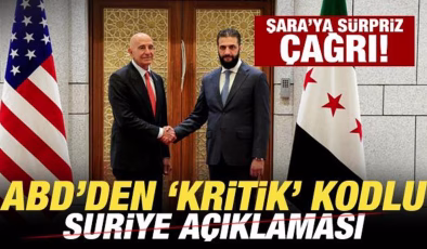 Son dakika: ABD’den Suriye açıklaması! Şara’ya sürpriz çağrı