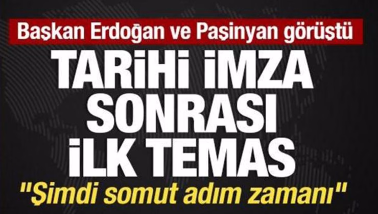 Son dakika… Cumhurbaşkanı Erdoğan, Paşinyan ile görüştü!