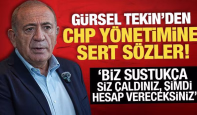 Gürsel Tekin’den CHP yönetimine: Biz sustukça siz çaldınız, hesap vereceksiniz!