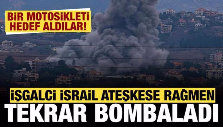 İşgalci İsrail ateşkese rağmen tekrar bombaladı: Bir motosikleti hedef aldılar!