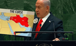 Netanyahu, BM’de kürsüye haritasıyla çıktı! İçlerinden bir ülke dikkat çekti