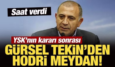 YSK’nın kararı sonrası Gürsel Tekin’den hodri meydan! Saat verdi