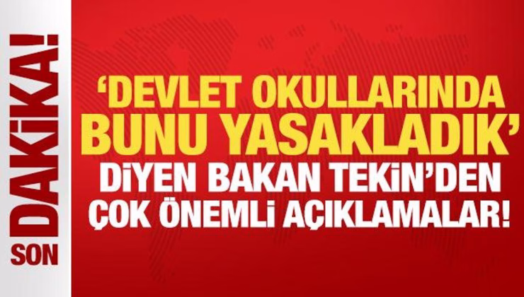 Bakan Tekin’den Başkent Kulisi’nde önemli açıklamalar